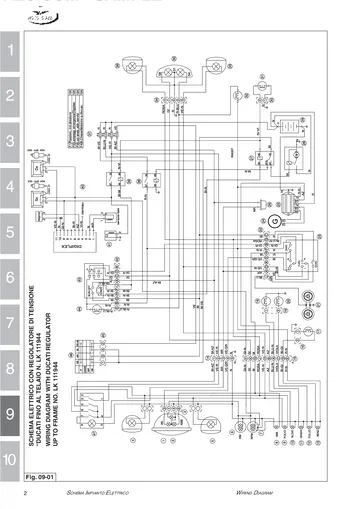 Moto Guzzi Nevada 750 Base & Club Service Manual (2002-2003) Sample Preview: Factory Ducati-system wiring diagram for motorcycles up to frame number LK 111944