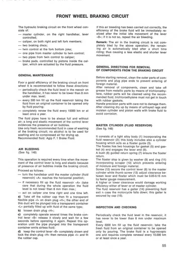 Moto Guzzi V7 Sport, 750 S & 850 T Service Manual (1971-1975) Sample Preview: Factory front disc-brake circuit service information