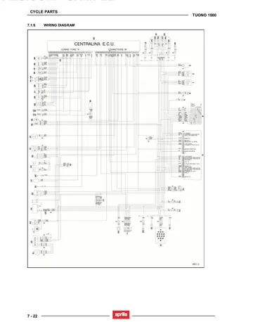 Aprilia Tuono 1000 Service Manual (2006) Sample Preview: Complete factory Tuono 1000 electrical wiring diagram
