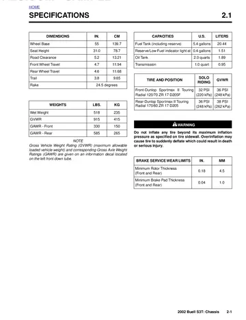 Buell S3T Thunderbolt Service Manual (2002) Sample Page
