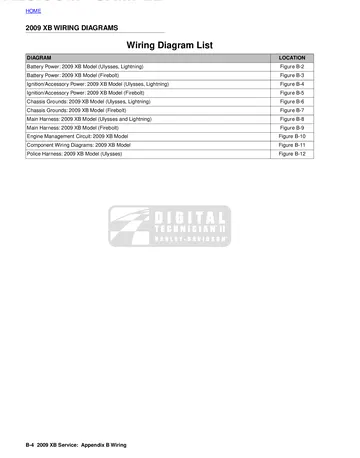 Buell XB Models Service Manual (2009) Sample Preview: Factory 2009 XB wiring-diagram index covering Firebolt, Lightning, Ulysses and XB12XP police circuits
