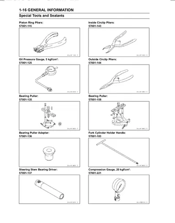 Kawasaki ER-5 Service Manual (2001–2005) Sample Preview: Special Tools and Sealants