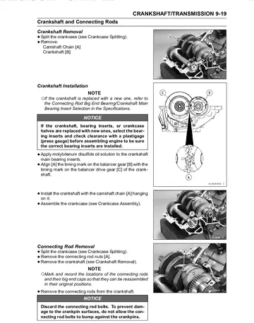 Kawasaki ER-6n / ER-6n ABS Service Manual (2012) Sample Preview: Crankshaft and Connecting Rod Service