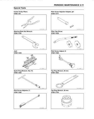 Kawasaki KX450F Service Manual (2006–2008) Sample Preview: Periodic Maintenance Special Tools
