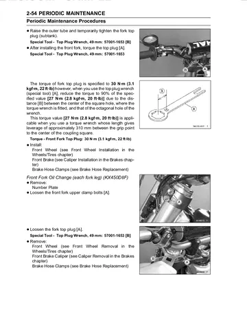 Kawasaki KX450F Service Manual (2006–2008) Sample Preview: KX450D8F Front Fork Oil Service