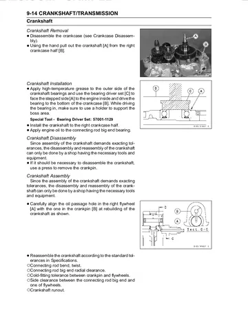 Kawasaki KX450F Service Manual (2006–2008) Sample Preview: Crankshaft Removal and Installation