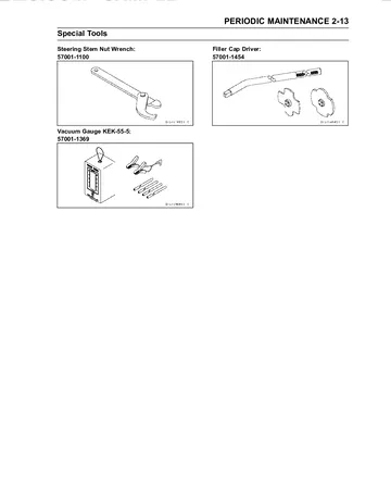 Kawasaki Ninja 250R Service Manual (2008) Sample Preview: Periodic Maintenance Special Tools