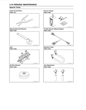 Kawasaki Z750 / Z750 ABS Service Manual (2007–2010) Sample Preview: Periodic Maintenance Special Tools