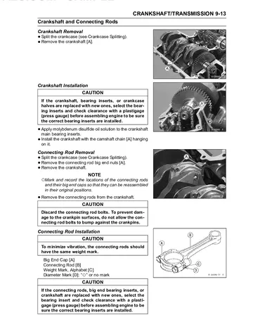 Kawasaki Z750 / Z750 ABS Service Manual (2007–2010) Sample Preview: Crankshaft and Connecting Rod Removal