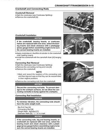 Kawasaki Z800 / Z800 ABS Service Manual (2013) Sample Preview: Crankshaft and Connecting Rod Removal
