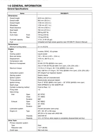 Kawasaki Vulcan 1500 Mean Streak Service Manual (2002-2003) Sample Page