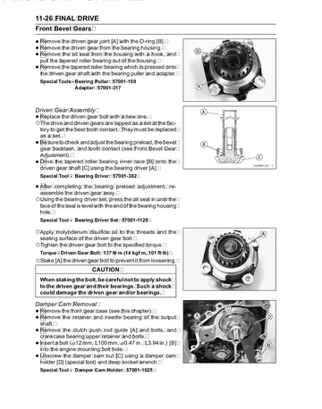 Kawasaki Vulcan VN1600 Classic Service Manual (2003–2004) Sample Preview: Shaft Final Drive: Front Bevel Gear Service