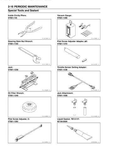 Kawasaki Ninja ZX-14 / ZZR1400 Service Manual (2008–2011) Sample Preview: Periodic Maintenance Special Tools and Sealant