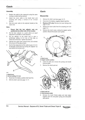 Triumph Daytona 675 / Street Triple / Street Triple R Service Manual (2006-2012) Workshop Sample