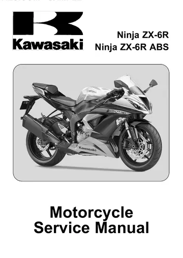 Kawasaki Ninja ZX-6R / ZX-6R ABS Service Manual (2013) Sample Preview: Model Application page listing 2013 ZX636ED and ZX636FD and service-manual part number 99924-1462-01