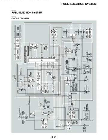 Yamaha V-Star 1300 / XVS1300 Tourer Service Manual (2007) Sample Preview: Fuel-injection system circuit diagram for factory EFI diagnosis