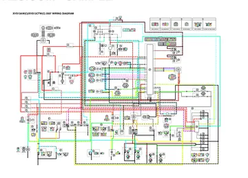 Yamaha V-Star 1300 / XVS1300 Tourer Service Manual (2007) Sample Preview: Complete XVS13AW(C) / XVS13CTW(C) 2007 factory wiring diagram