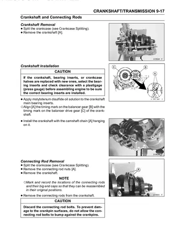 Kawasaki Ninja 650R ER-6f ABS Service Manual (2006–2008) Sample Preview: Crankshaft and Connecting Rod Removal