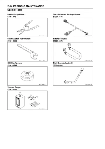 Kawasaki ER-6n Service Manual (2009–2011) Sample Preview: Periodic Maintenance Special Tools