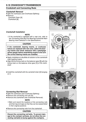 Kawasaki ER-6n Service Manual (2009–2011) Sample Preview: Crankshaft and Connecting Rod Removal