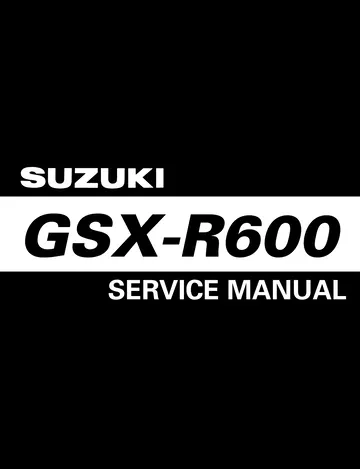 Suzuki GSX-R600 Service Manual (2008-2010) Sample Preview