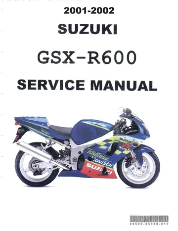 Suzuki GSX-R600 Service Manual (2001-2002) Sample Preview
