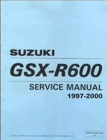 Suzuki GSX-R600 Repair Manual (1997-2000) Sample Preview