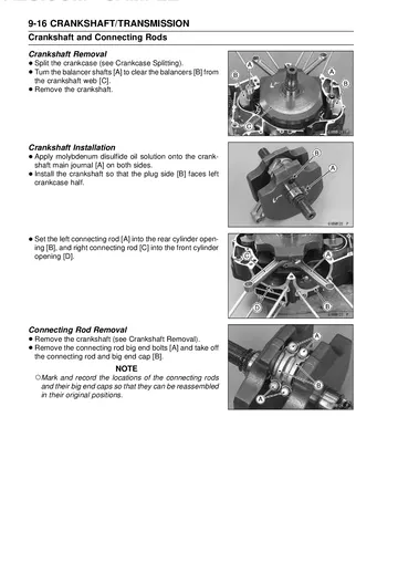 Kawasaki Vulcan VN1700 Voyager Service Manual (2009–2025) Sample Preview: Crankshaft and Connecting Rod Removal