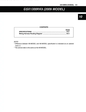 Suzuki Hayabusa GSX-1300R Service Manual (2008-2009) Sample Preview