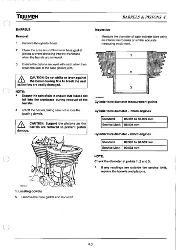 Triumph Bonneville T100, America, Speedmaster, Thruxton & Scrambler Service Manual (2001–2008) Workshop Sample