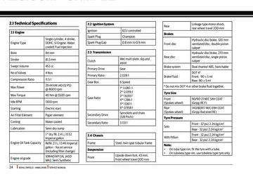 Royal Enfield Himalayan 450 Service Manual (2023-now) Sample Preview: Technical Specifications: Engine, Transmission and Chassis