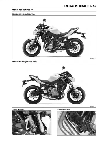Kawasaki Z650 / Z650 ABS Service Manual (2017) Sample Preview