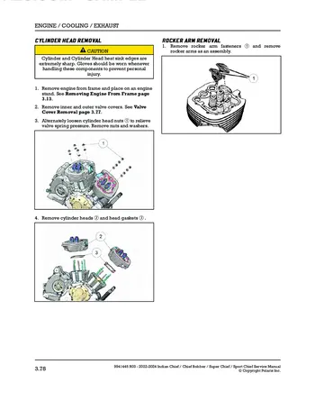 Indian Chief / Chief Bobber / Super Chief / Sport Chief Service Manual (2022-2024) Workshop Sample