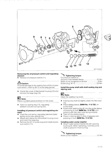 BMW K1200RS Service Manual (1996-2000) Sample Preview: Engine repair illustrations and workshop procedures