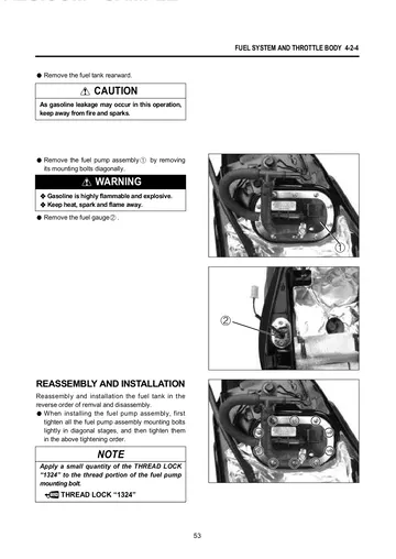 Hyosung GV650 Aquila / GT650 Comet FI Service Manual Supplement (2008) Sample Preview: Fuel-pressure inspection and fuel-pump relay testing procedures
