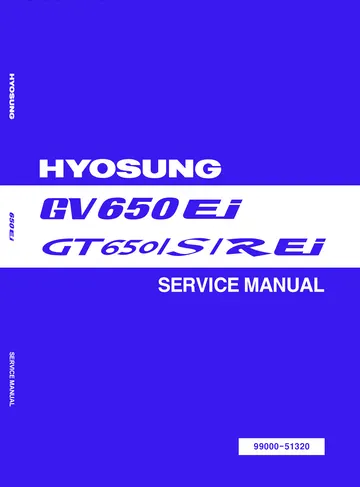 Hyosung GV650 Aquila / GT650 Comet FI Service Manual Supplement (2009) Sample Preview: S&T Motors Hyosung factory 2009 electronic-injection service supplement, publication 99000-51320