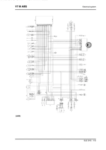 Moto Guzzi V7 III ABS Service Manual (2017-2020) Sample Preview: Manufacturer LED lighting electrical wiring diagram for V7 III ABS