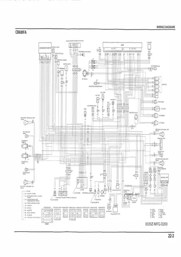 Honda CB600F / CB600FA Hornet Service Manual (2007) Sample Preview: CB600FA full motorcycle wiring diagram, including ABS-specific circuits