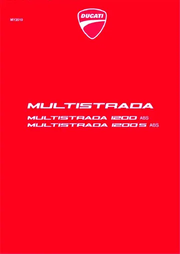 Ducati Multistrada 1200 ABS / 1200 S ABS Service Manual (2010) Sample Preview: Original red Ducati MY2010 Workshop Manual cover naming Multistrada 1200 ABS and 1200 S ABS