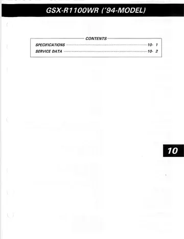 Suzuki GSX-R1100W Service Manual (1993-1998) Sample Preview: GSX-R1100WR 1994-model factory supplemental workshop section